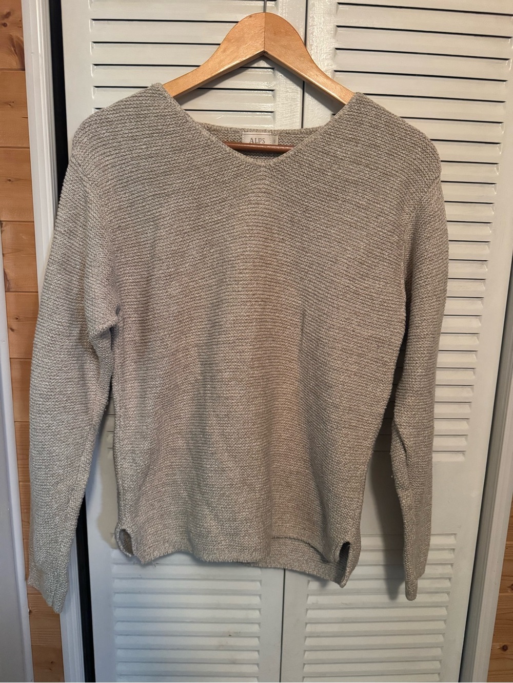 Vintage 90s ALPS Women’s Scoop Neck Sweater in Oatmeal